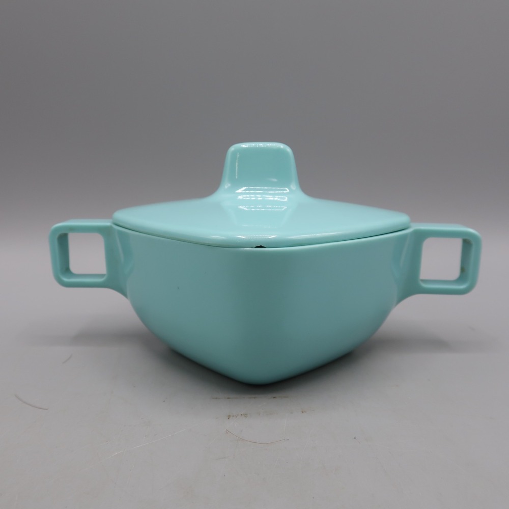 Vintage Marcrest Melmac Blue Sugar‎ Bowl With Lid Melamine Retro USA